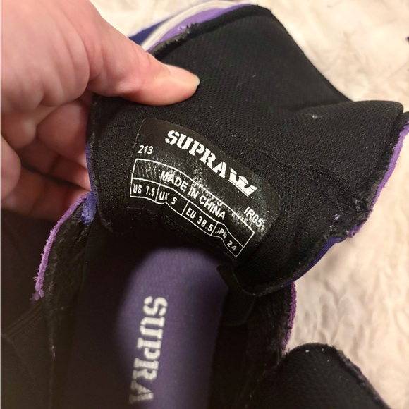 Supra TK Society High Tops Hi-Tops Purple Skate Shoes Vintage 7.5 38.5 - Picture 6 of 6